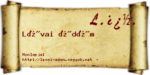 Lévai Ádám névjegykártya